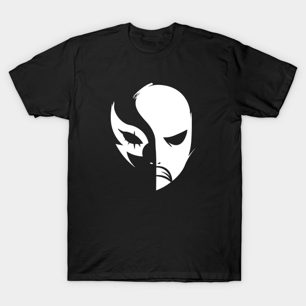 Angry Mask - White T-Shirt by Darasuum